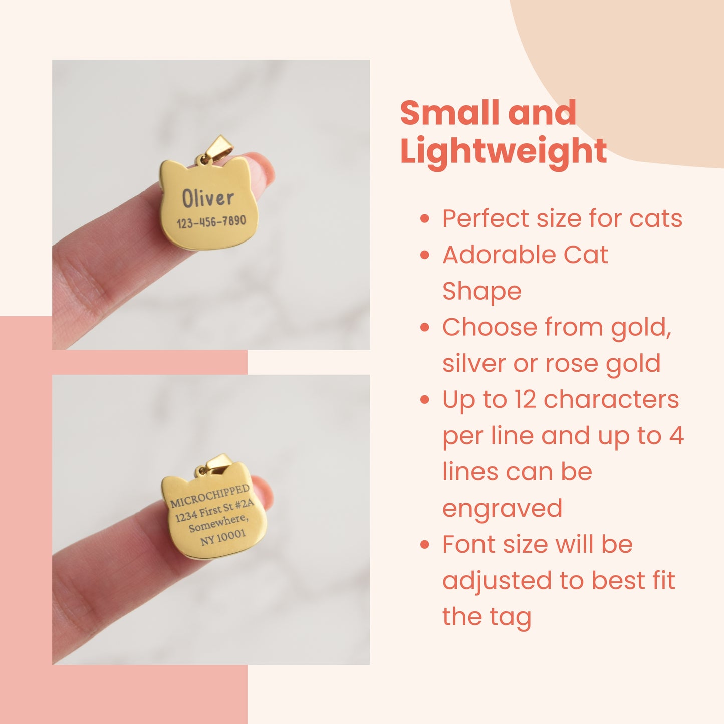 Cat Shaped Cat ID Tag