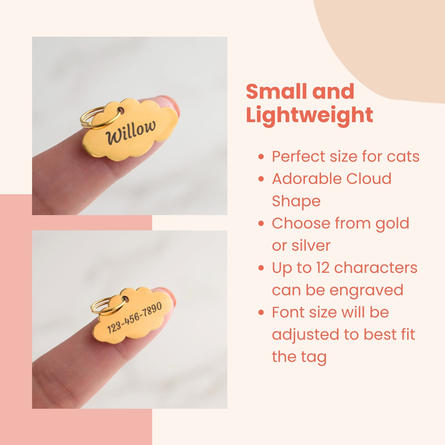 Cloud Shaped Cat ID Tag
