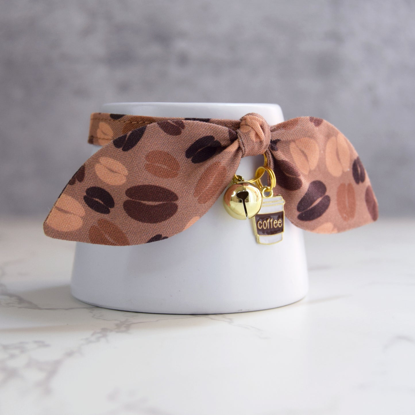 Coffee Beans Cat Collar with Charm