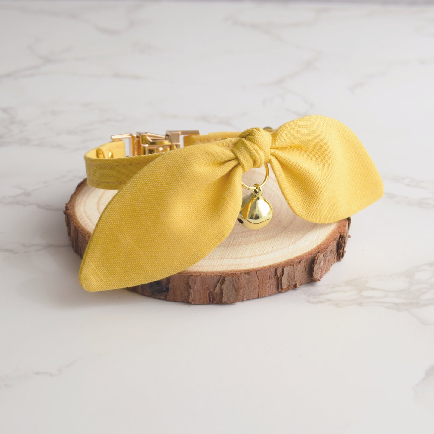 Mustard Yellow Bow Cat Collar