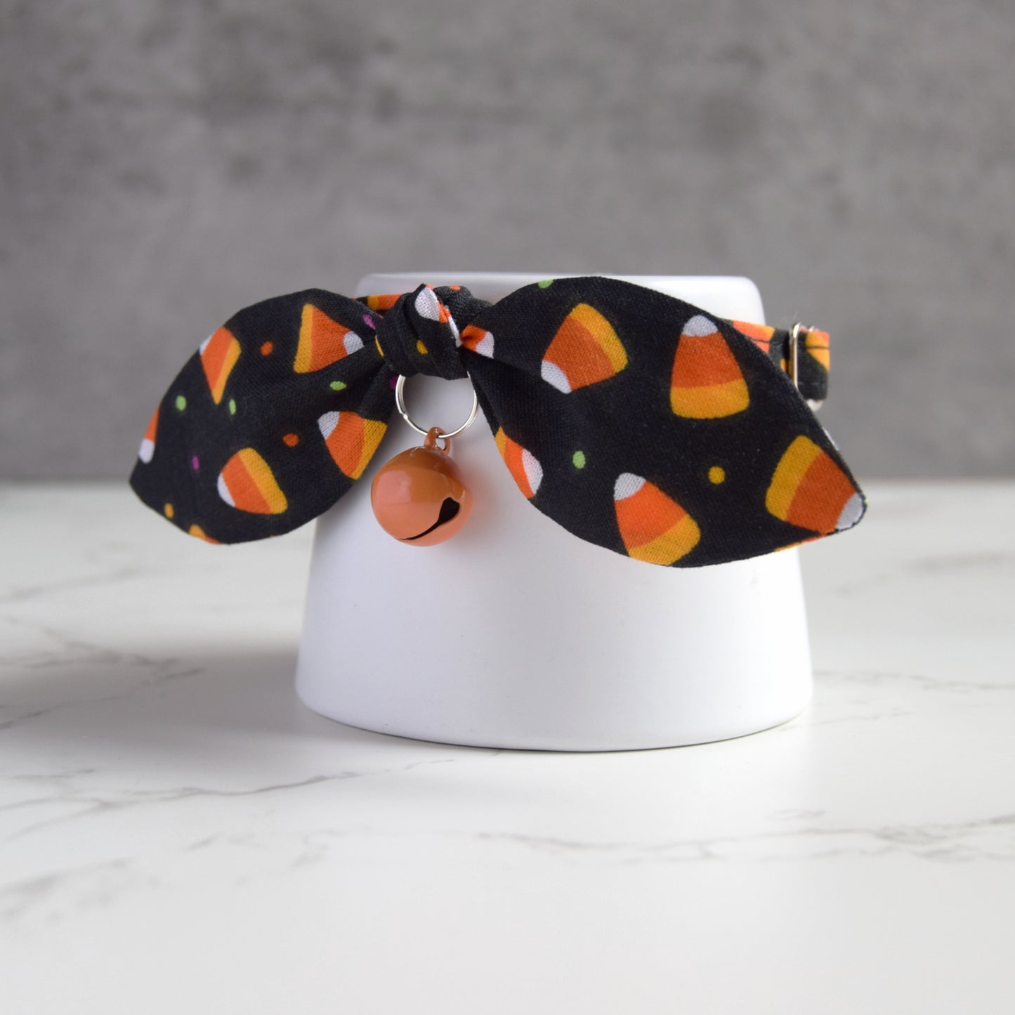 Halloween Candy Corn Bow Cat Collar