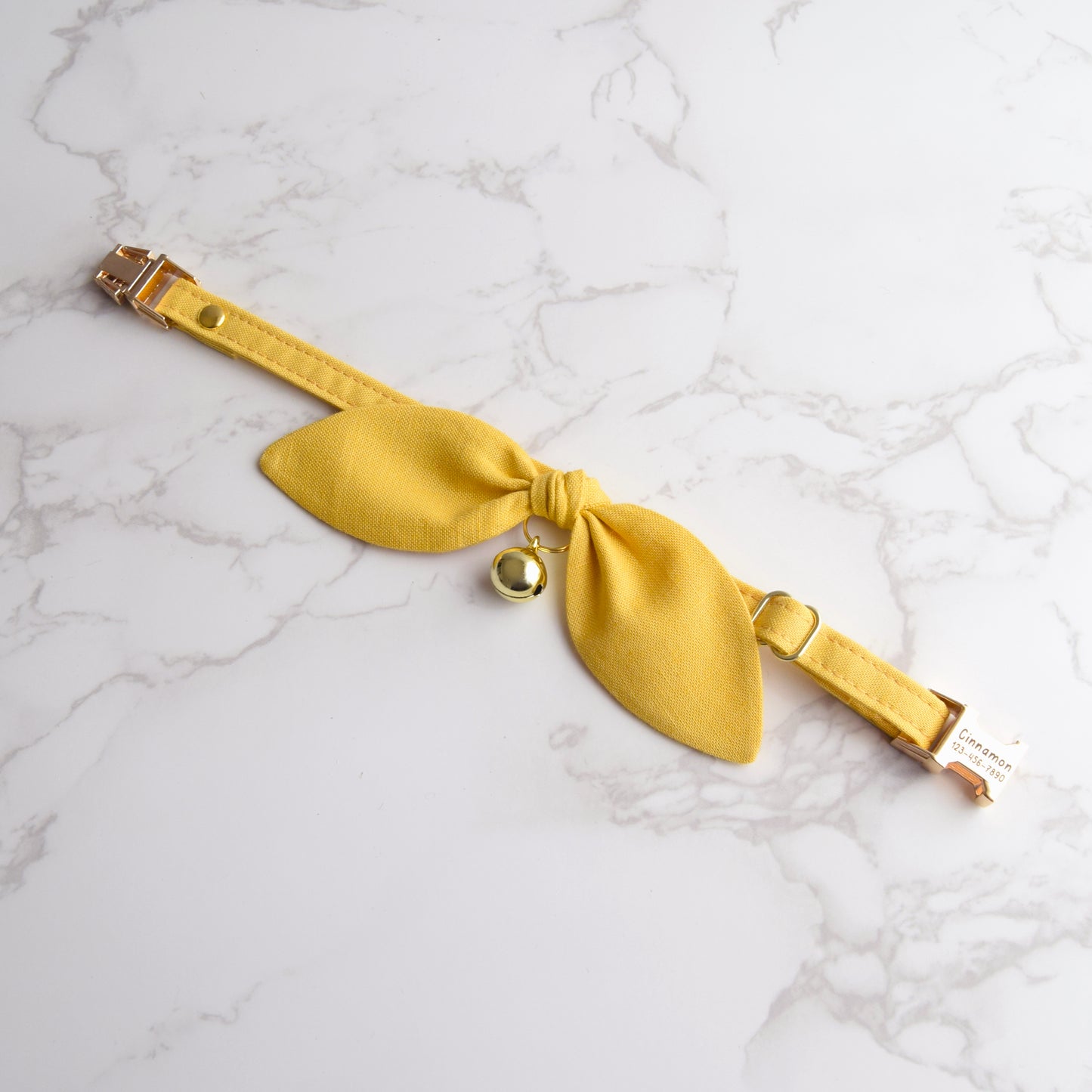 Mustard Yellow Bow Cat Collar
