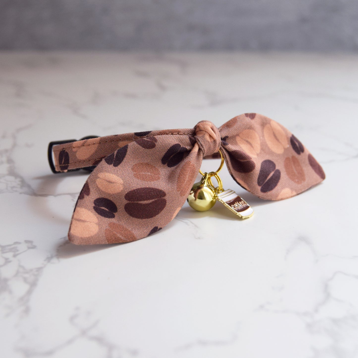 Coffee Beans Cat Collar with Charm
