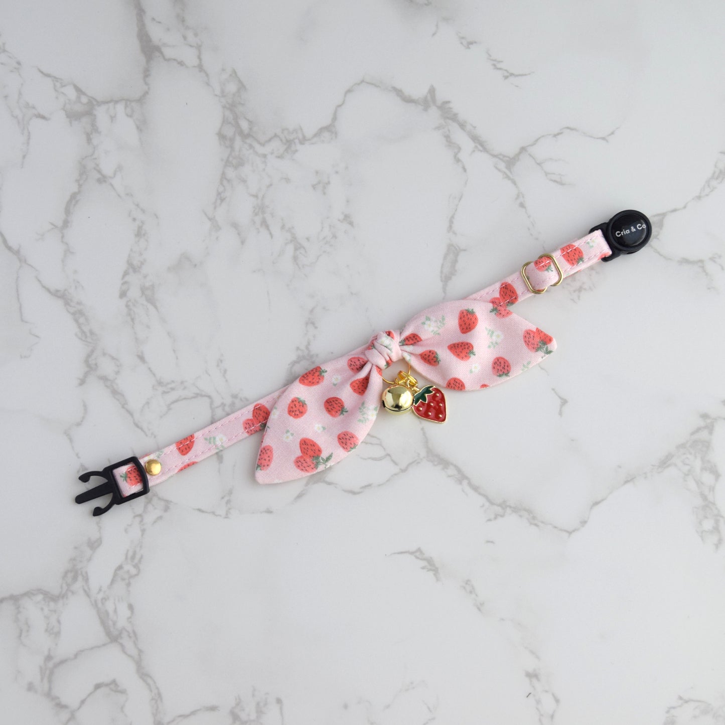 Strawberry Cat Collar with Strawberry Charm