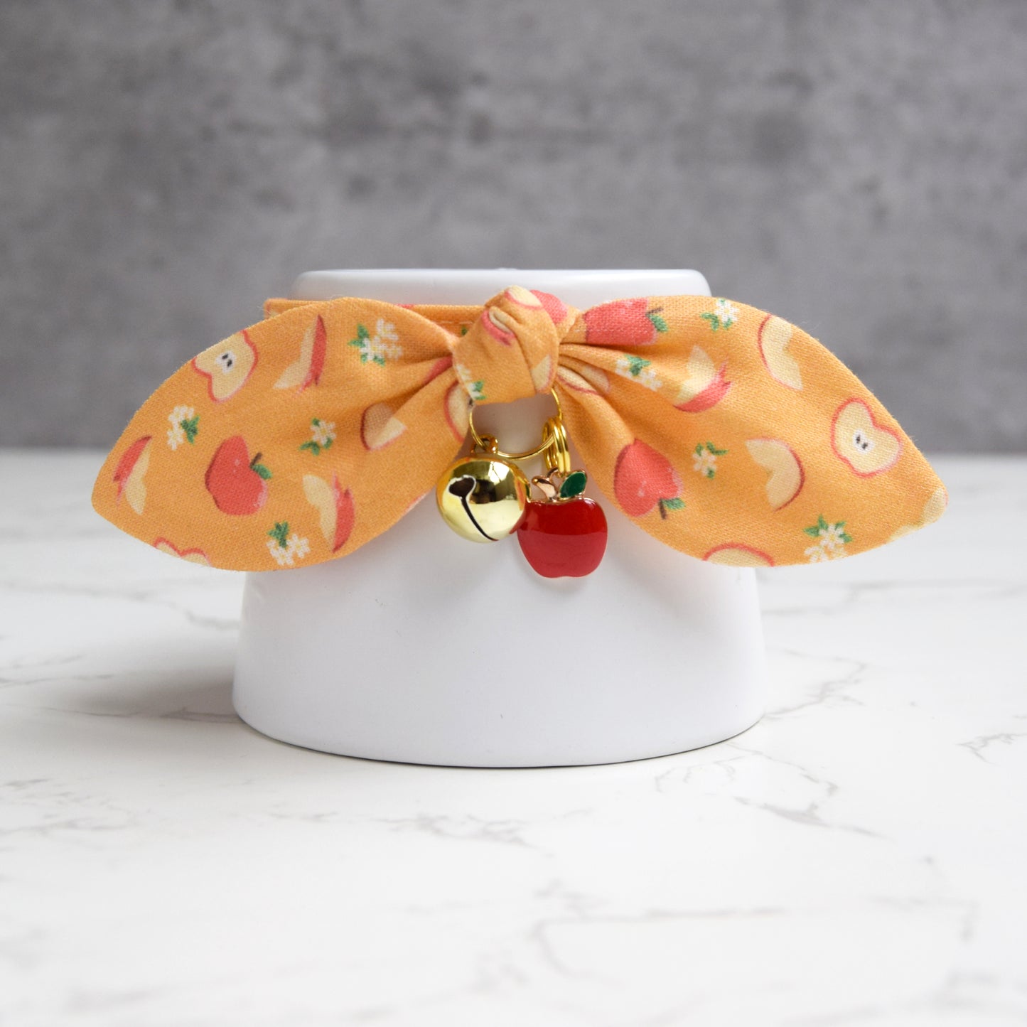 Apple Print Cat Collar with Charm