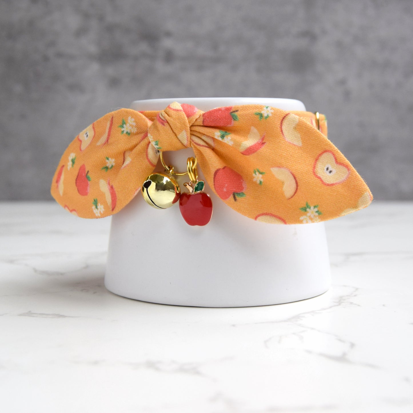 Apple Print Cat Collar with Charm