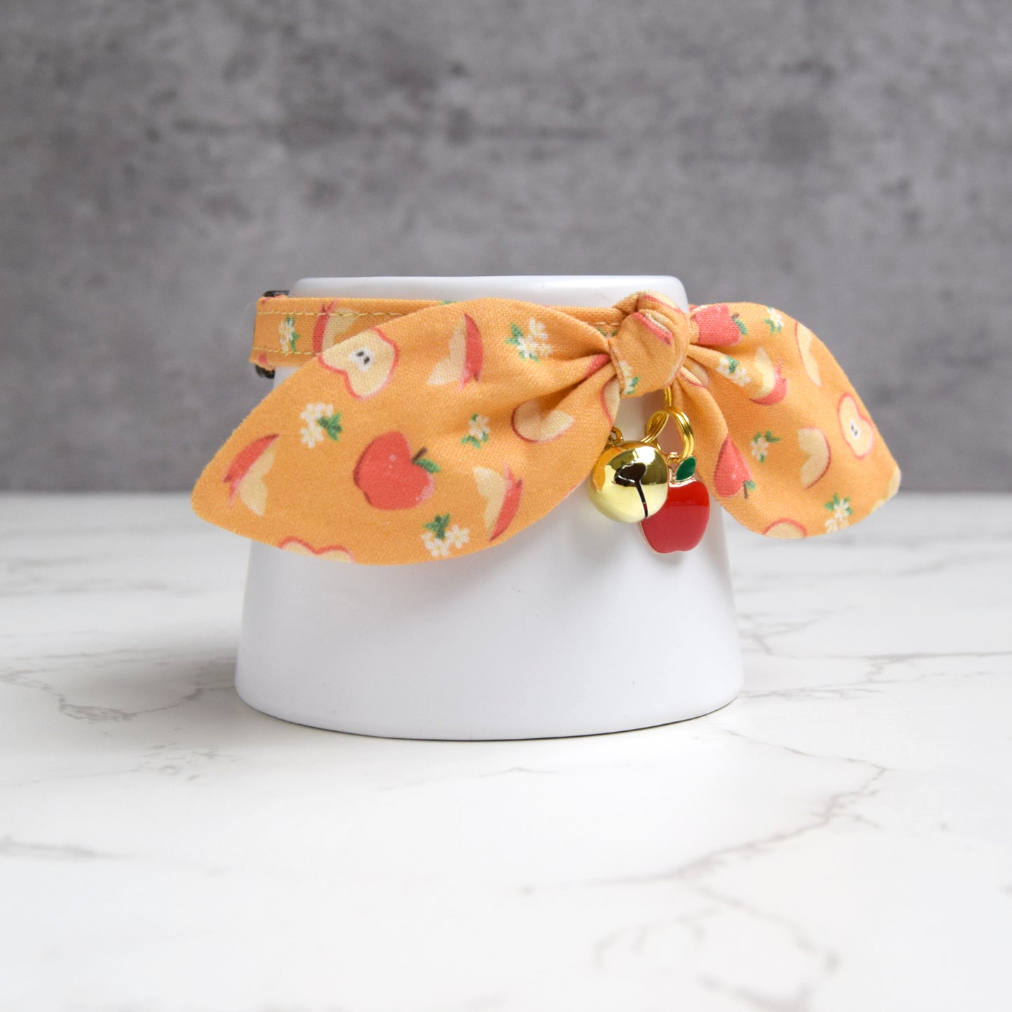 Apple Print Cat Collar with Charm