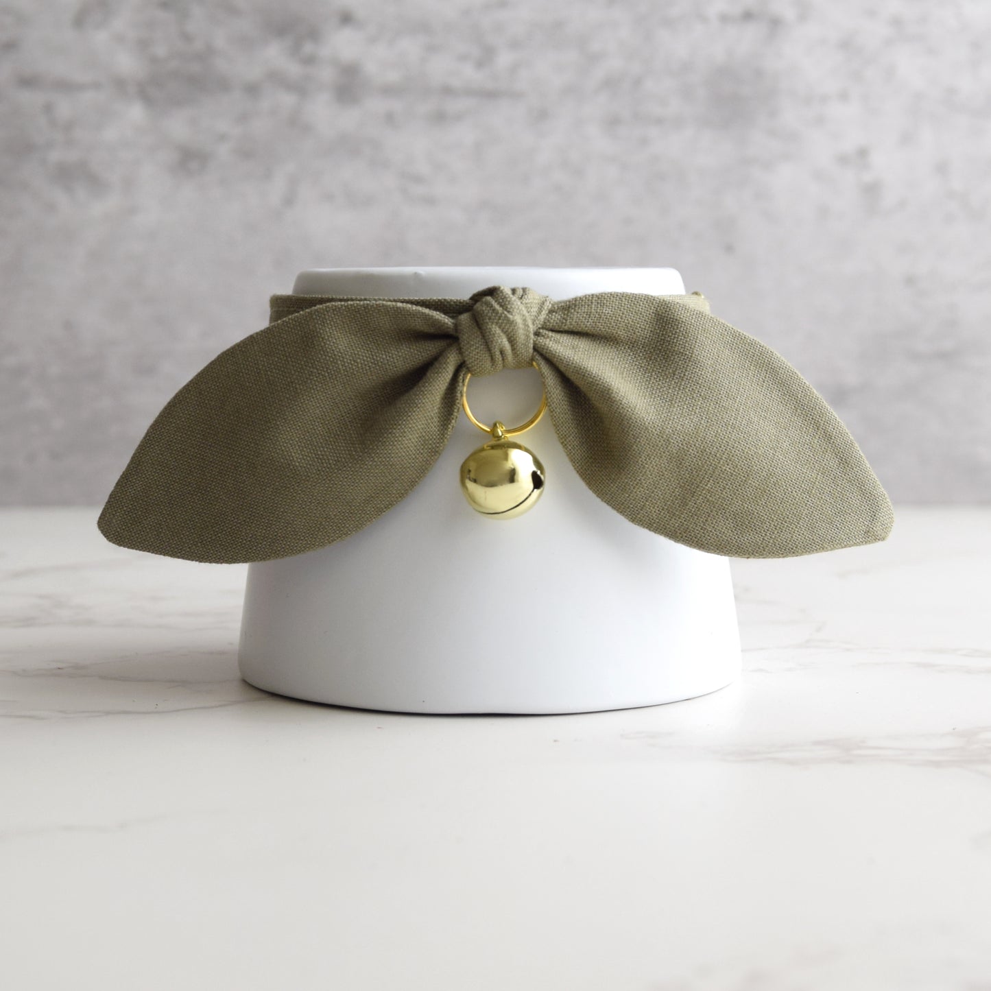Olive Green Bow Cat Collar