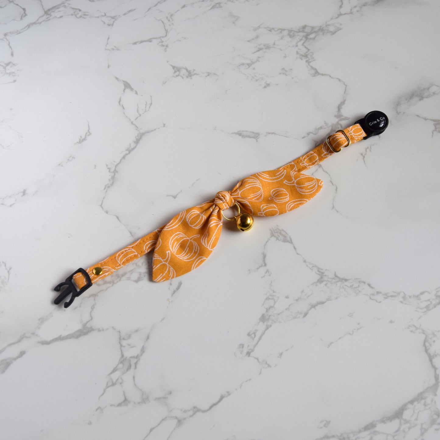 Orange Pumpkins Bow Cat Collar