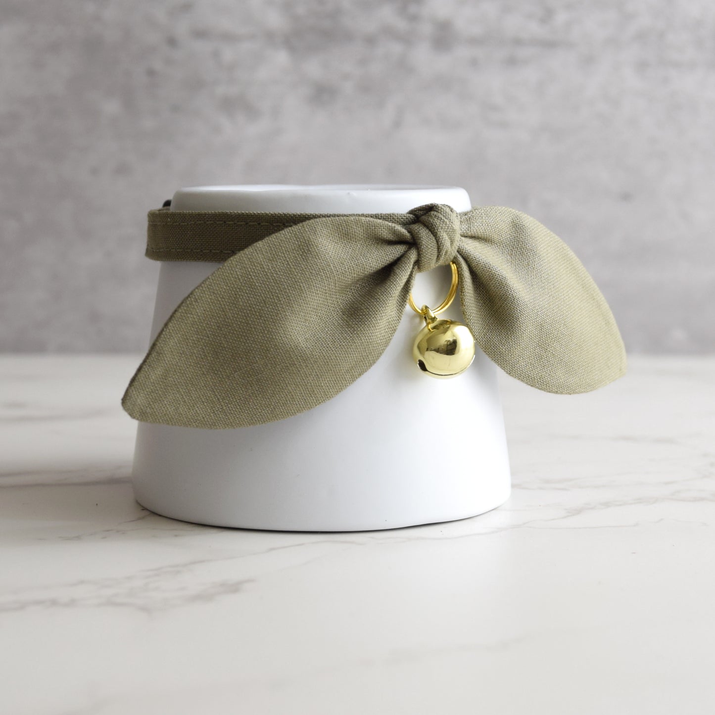 Olive Green Bow Cat Collar