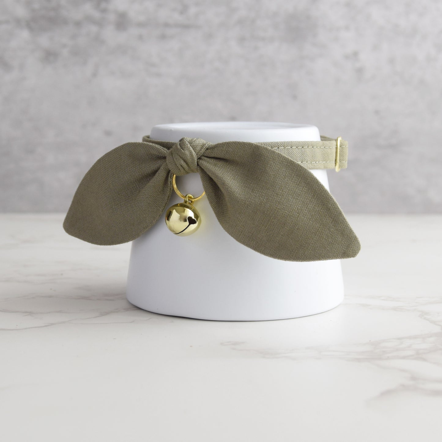 Olive Green Bow Cat Collar