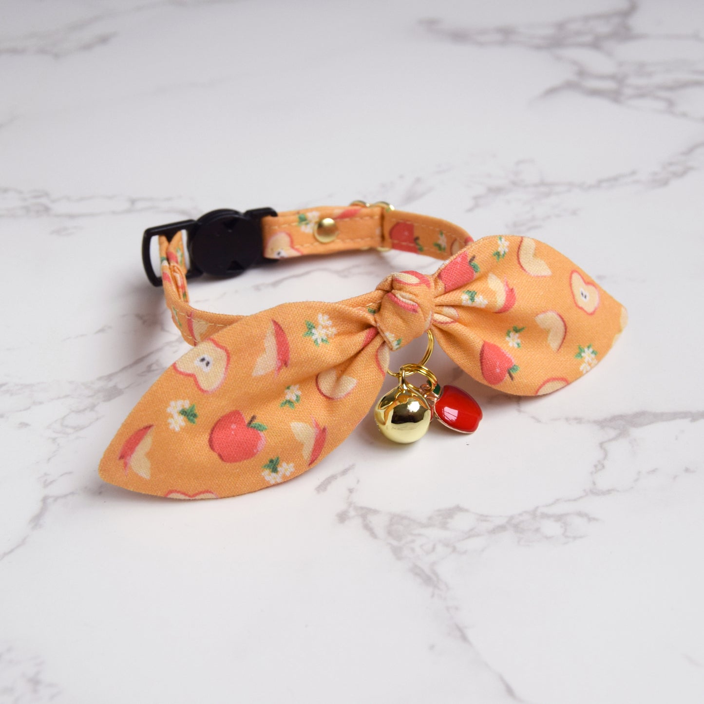 Apple Print Cat Collar with Charm