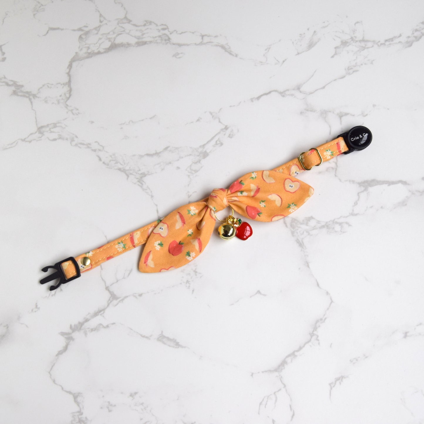 Apple Print Cat Collar with Charm