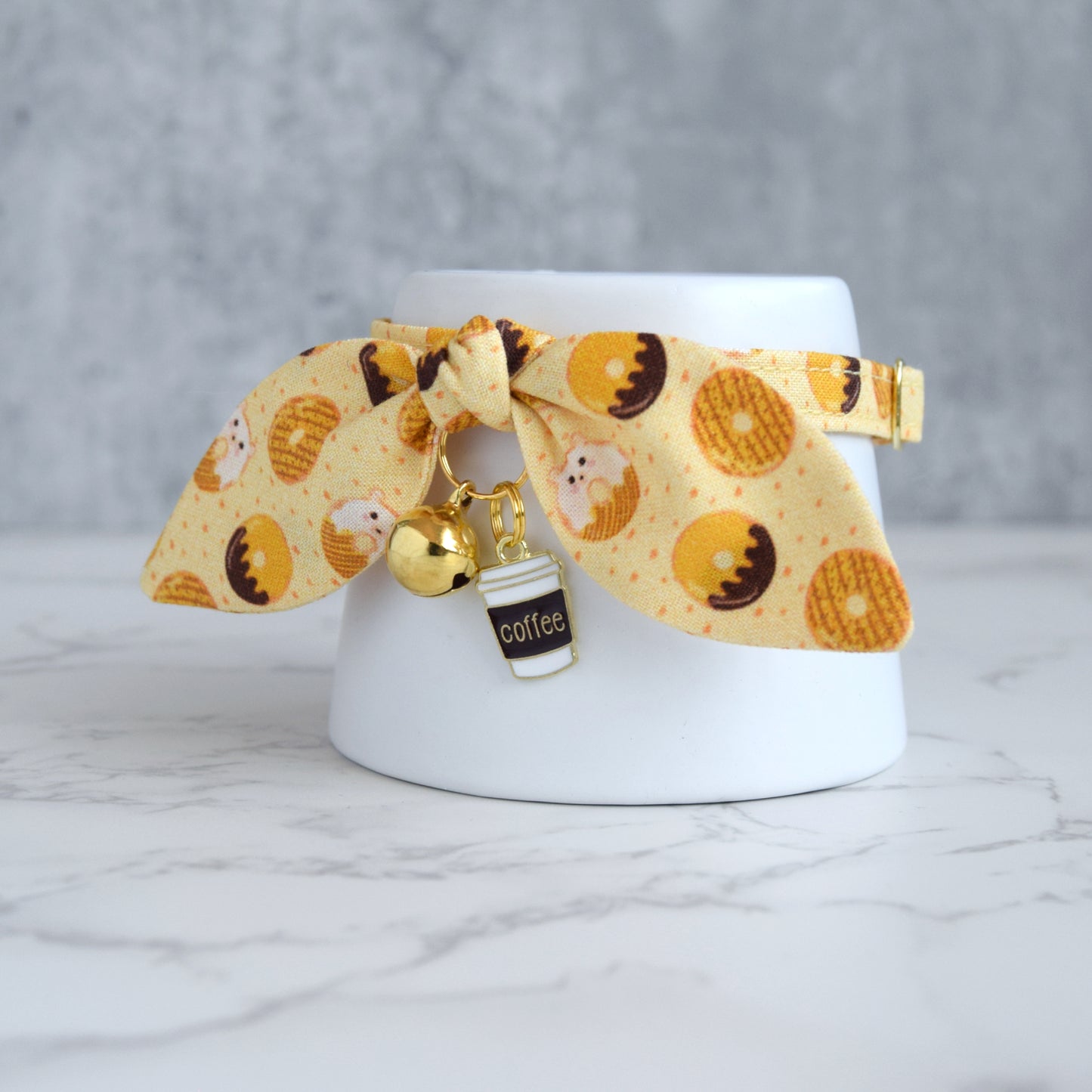 Donut and Coffee Cat Collar with Charm