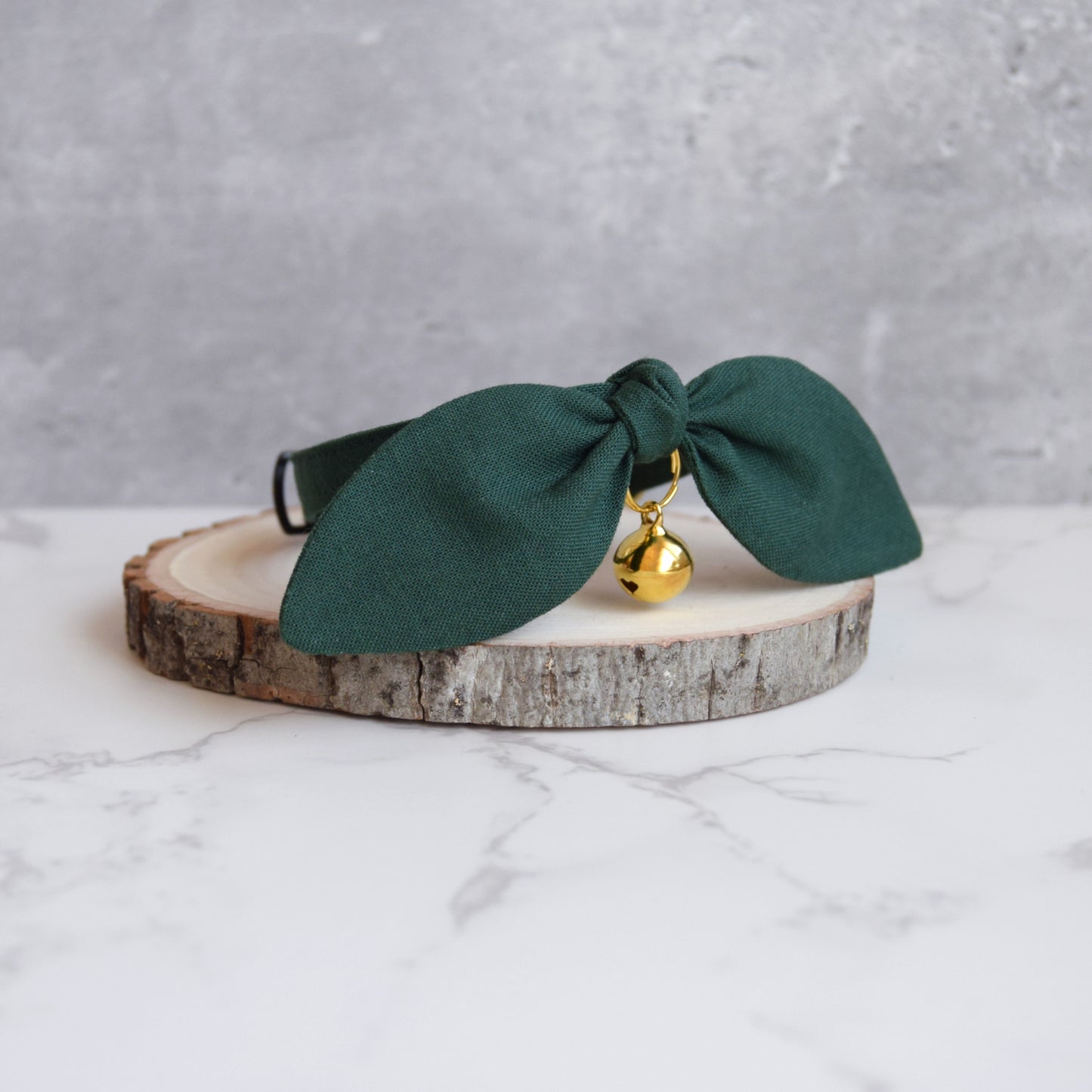 Forest Green Bow Cat Collar