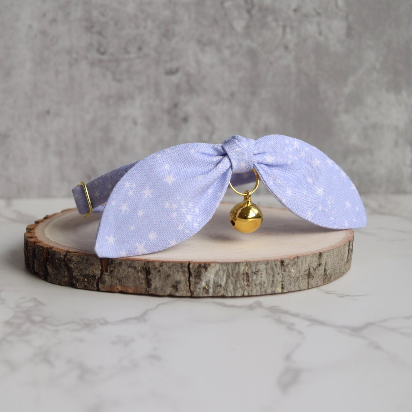 Lavender Stars Bow Cat Collar