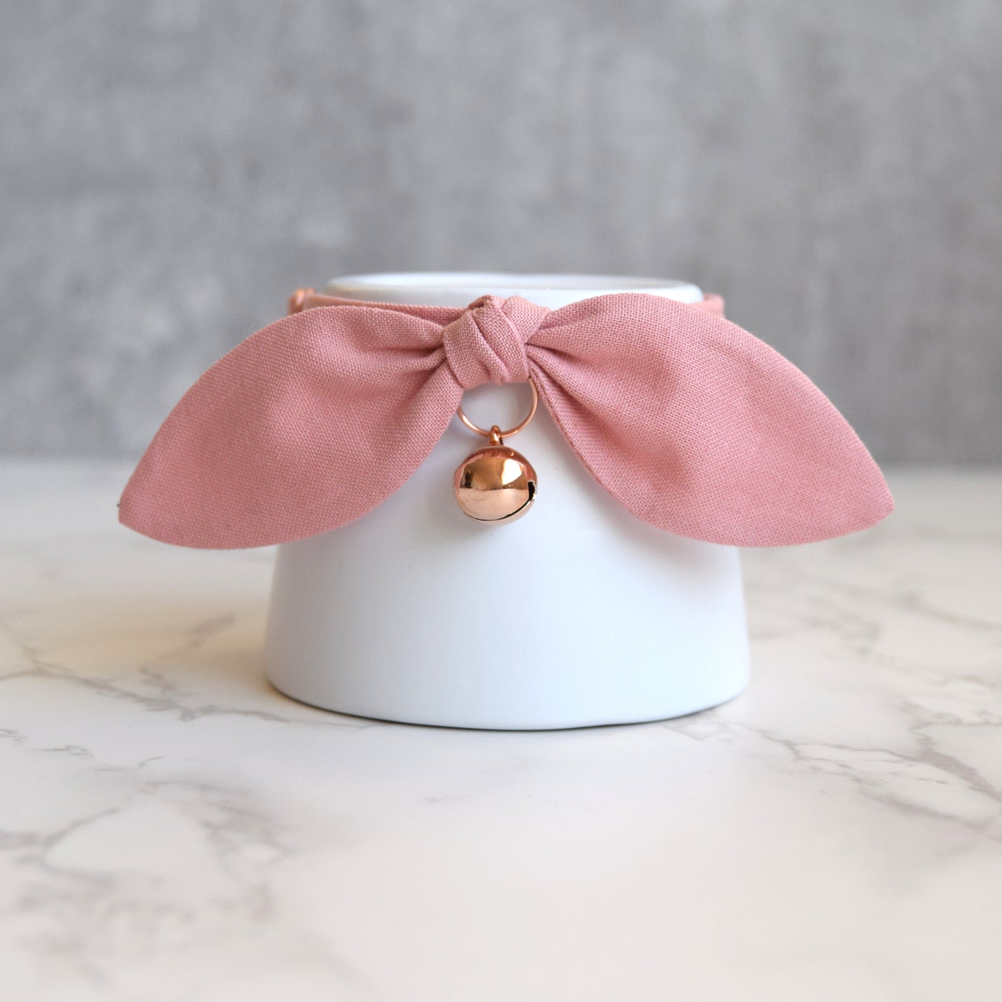 Dusty Pink Bow Cat Collar