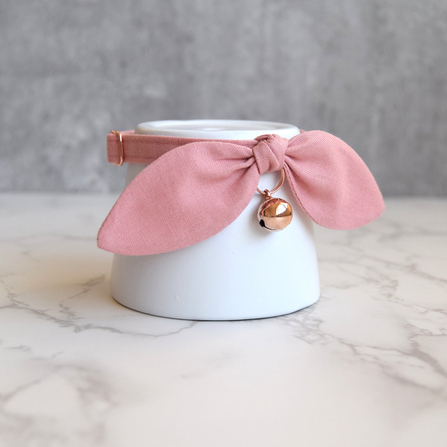 Dusty Pink Bow Cat Collar