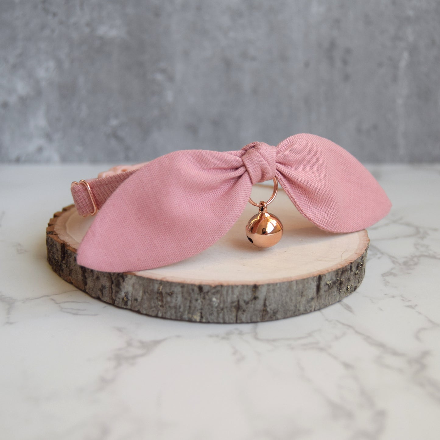 Dusty Pink Bow Cat Collar