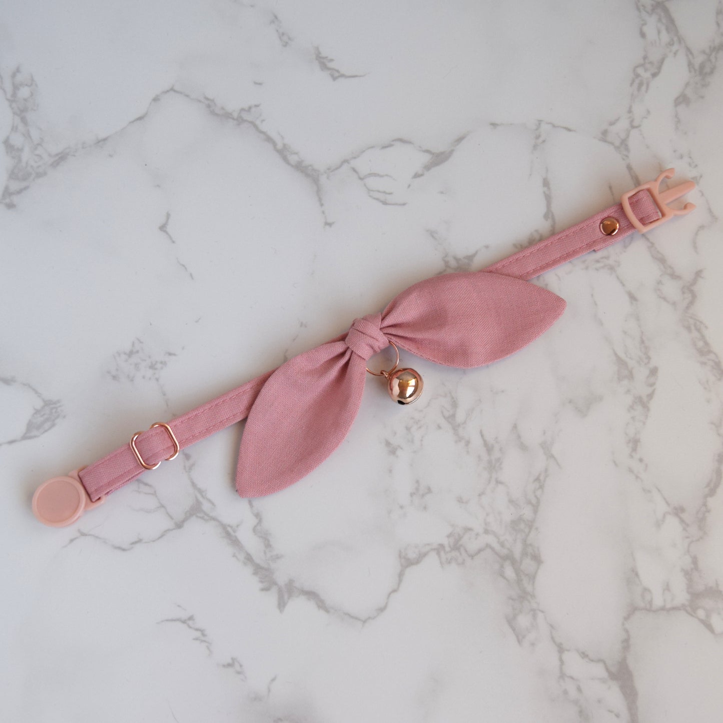 Dusty Pink Bow Cat Collar