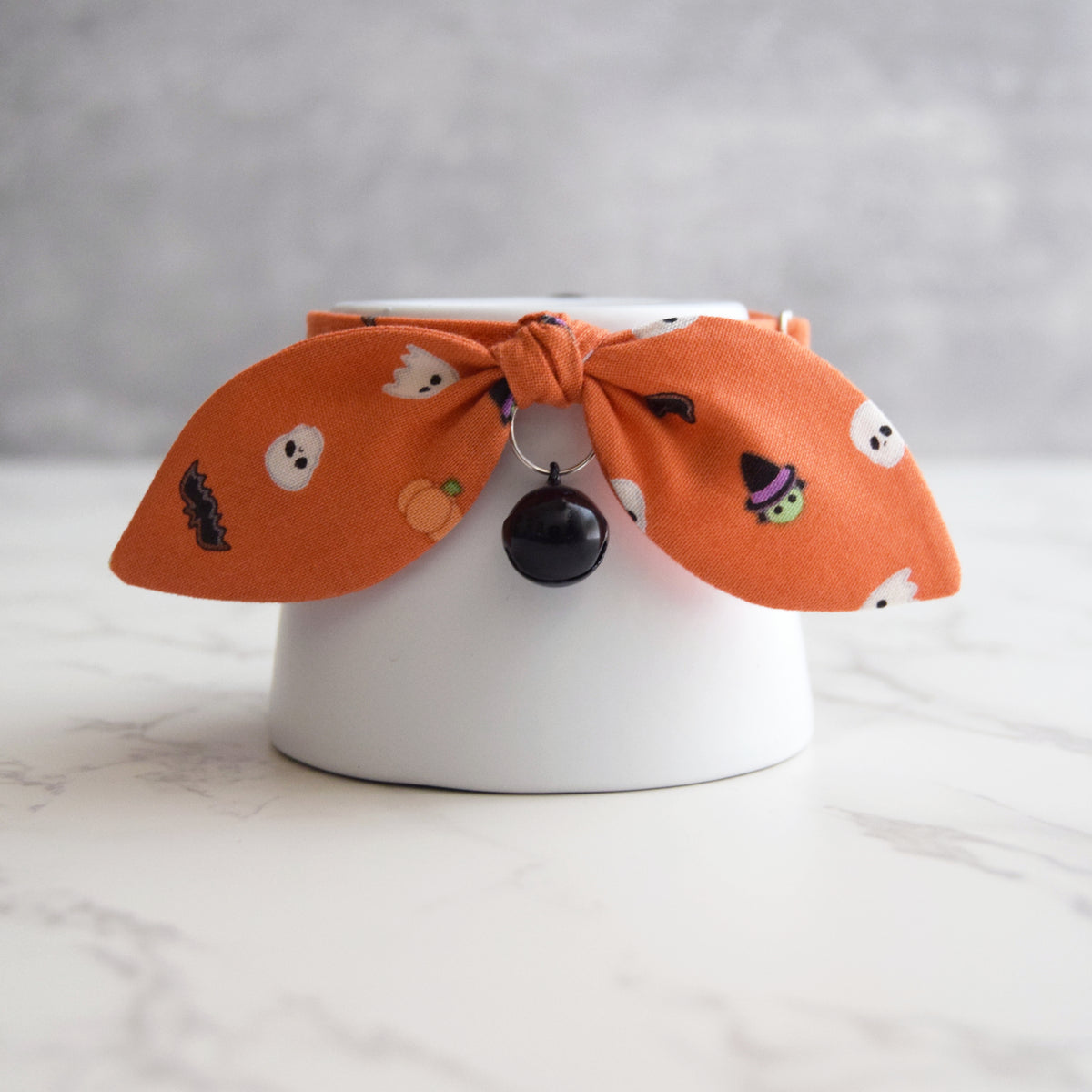 Orange Halloween Bow Cat Collar
