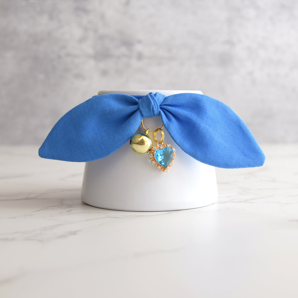Blue Cat Collar with Crystal Charm
