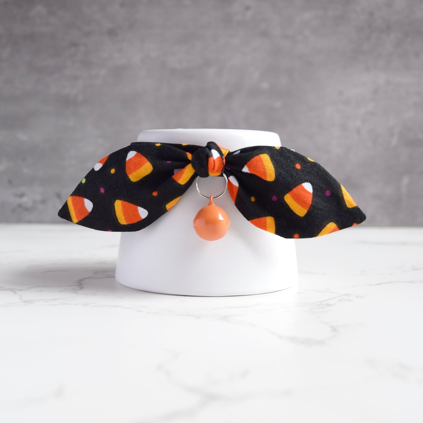 Halloween Candy Corn Bow Cat Collar