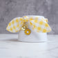 Yellow Plaid Cat Collar with Charm