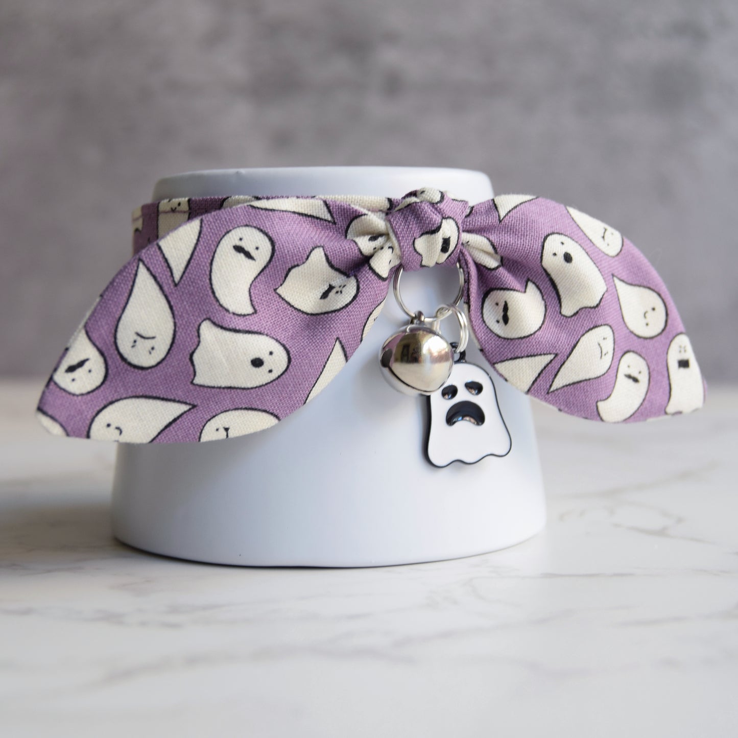 Purple Ghost Cat Collar with Charm