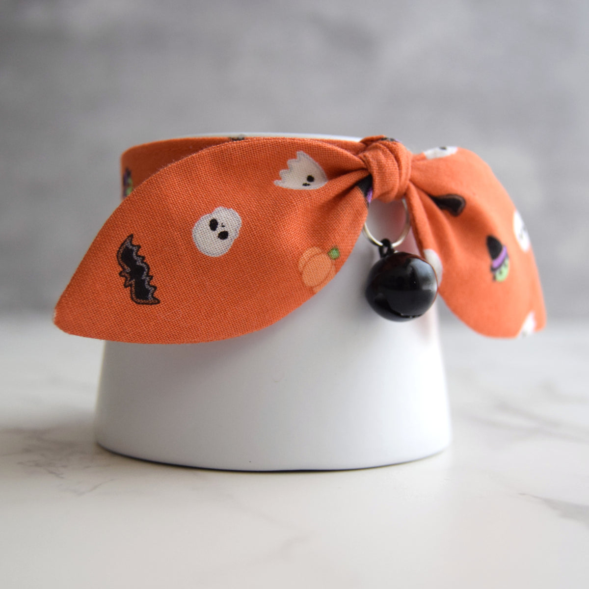 Orange Halloween Bow Cat Collar