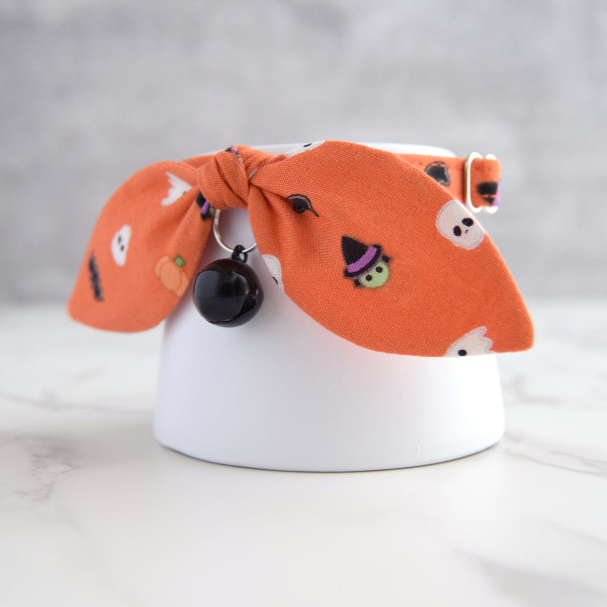Orange Halloween Bow Cat Collar