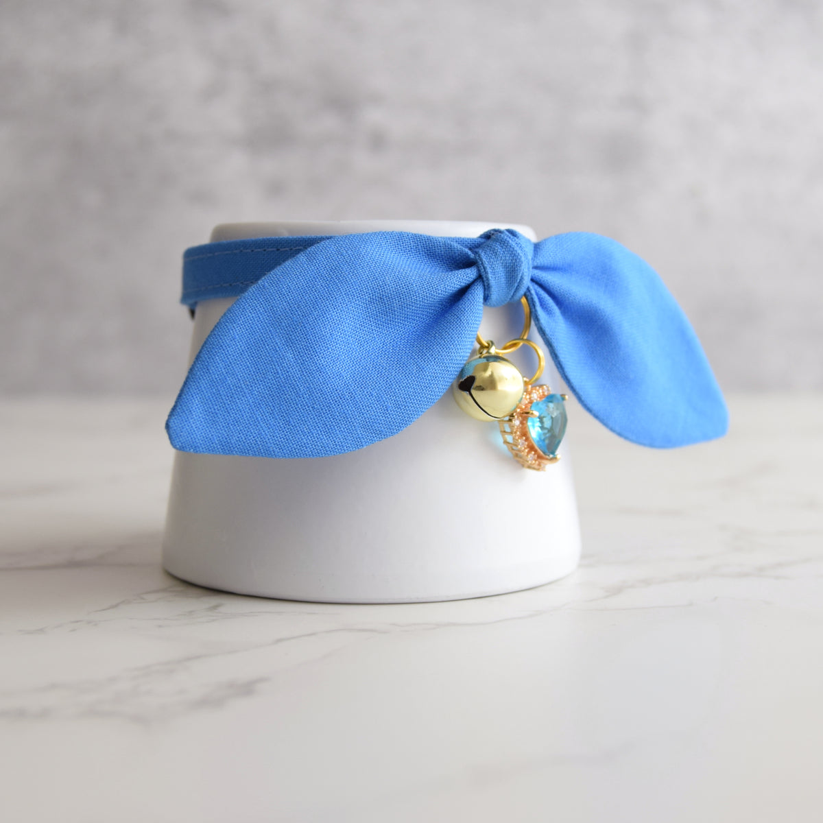 Blue Cat Collar with Crystal Charm