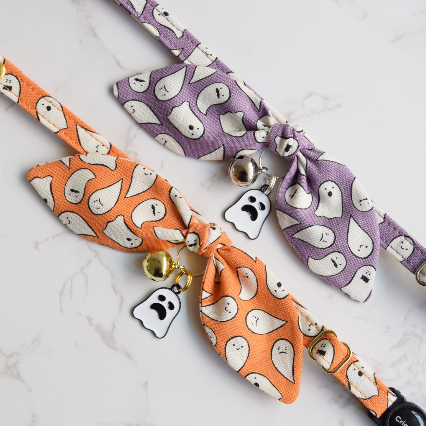 Purple Ghost Cat Collar with Charm