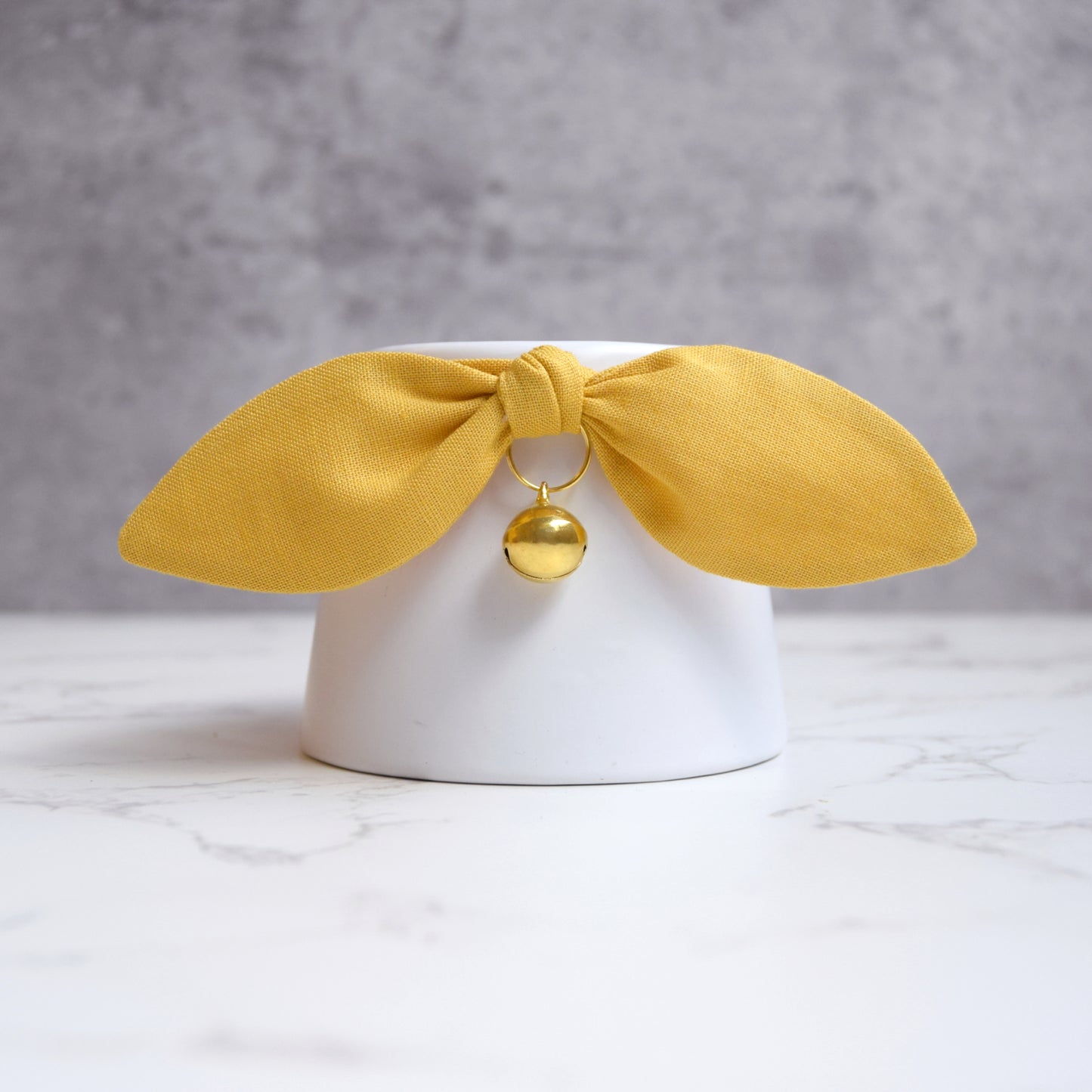 Mustard Yellow Bow Cat Collar