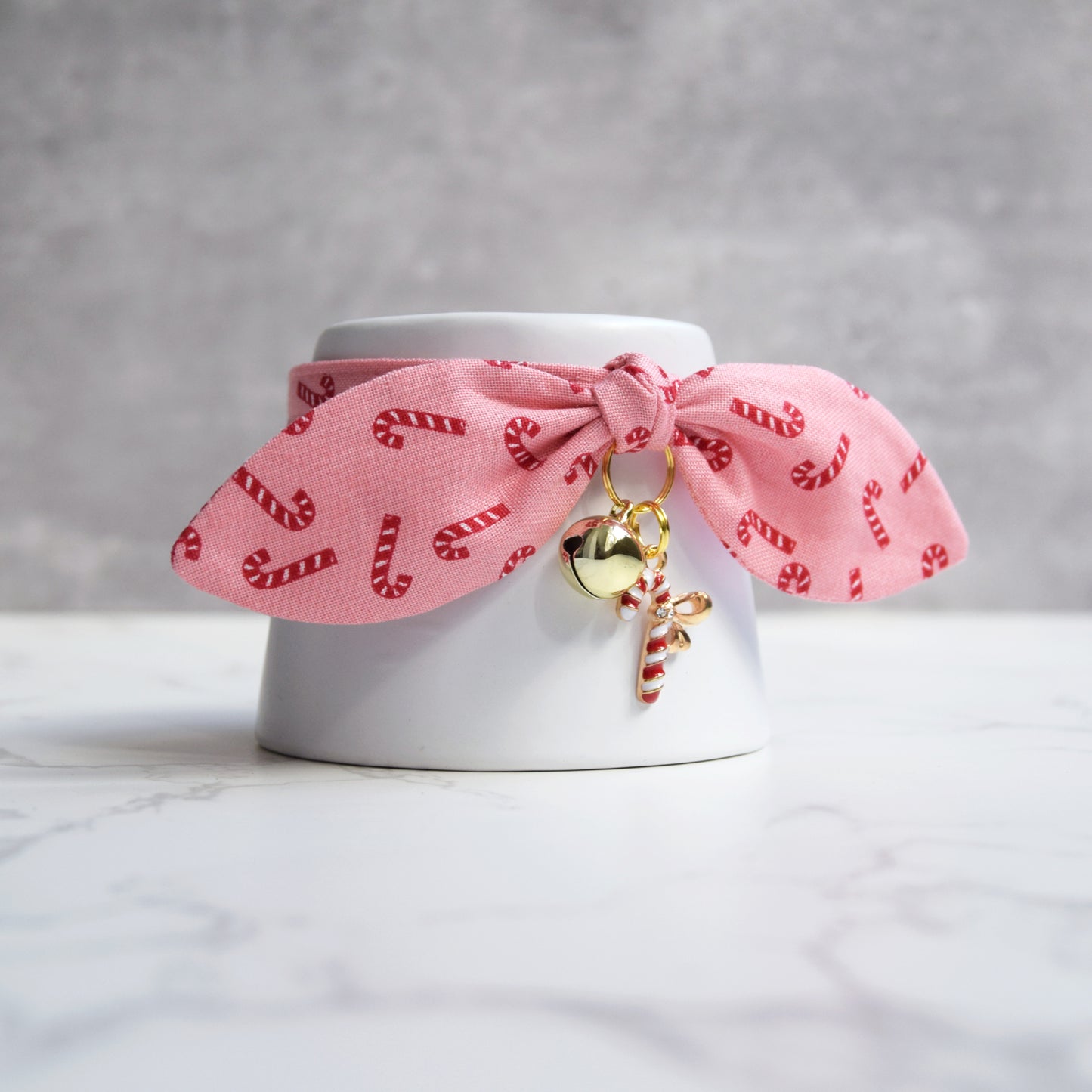 Pink Candy Cane Cat Collar with Charm