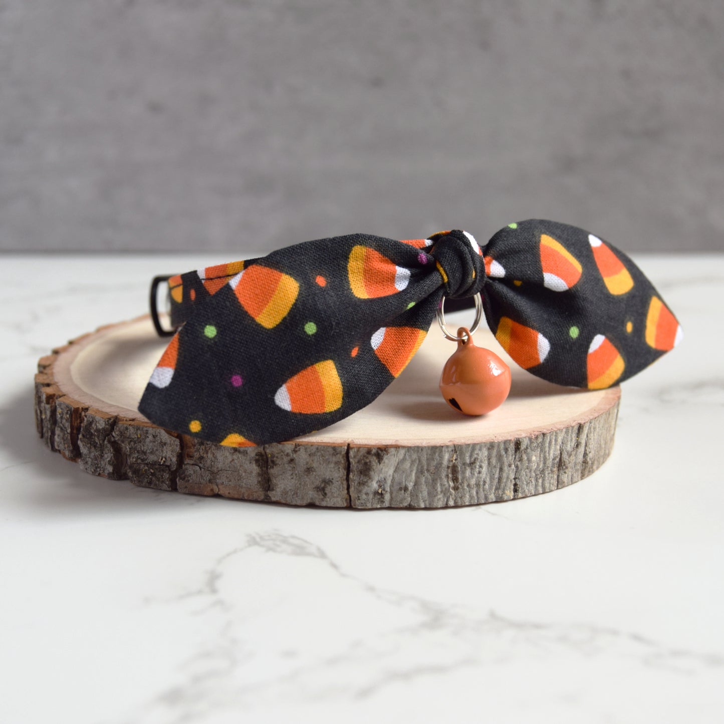 Halloween Candy Corn Bow Cat Collar