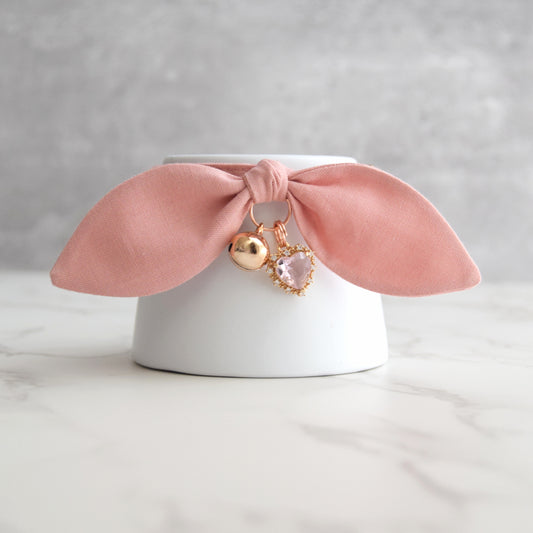 Dusty Pink Cat Collar with Charm