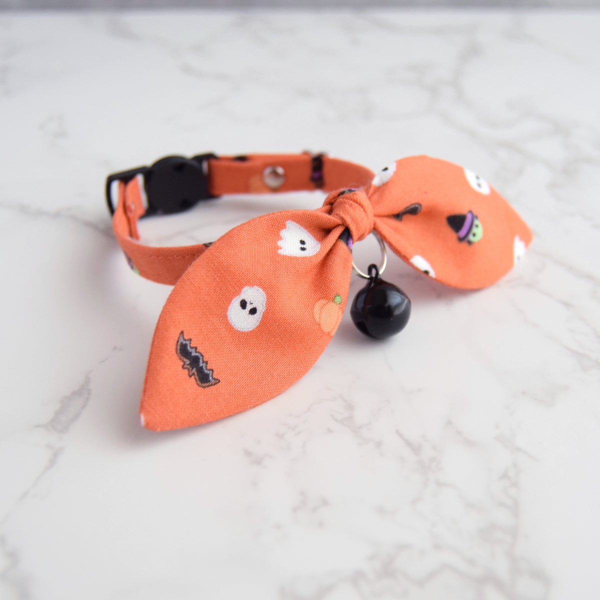 Orange Halloween Bow Cat Collar