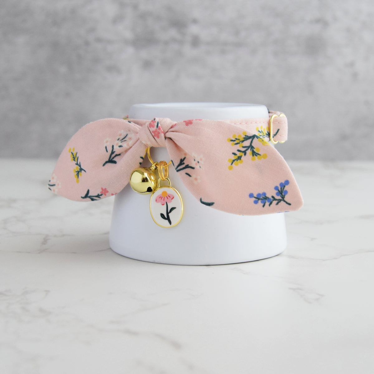 Pink Floral Collar with Flower Charm