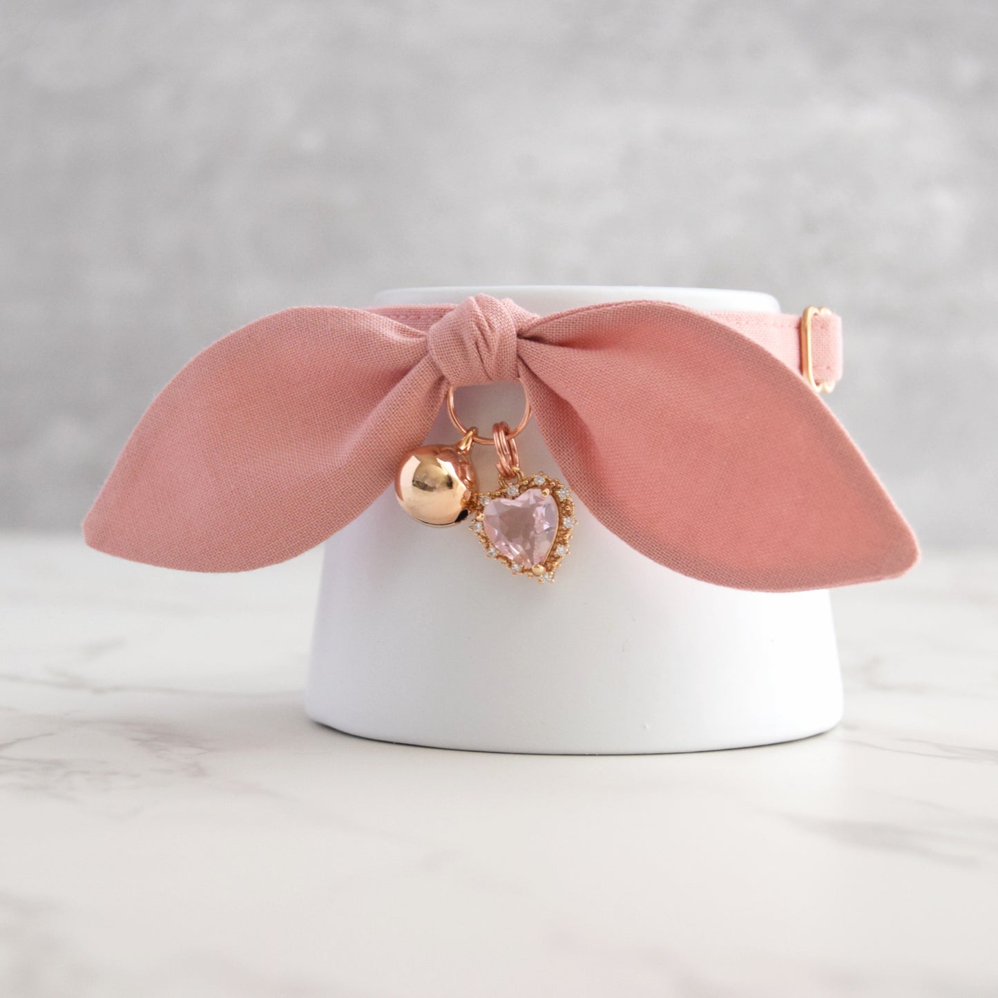 Dusty Pink Cat Collar with Charm