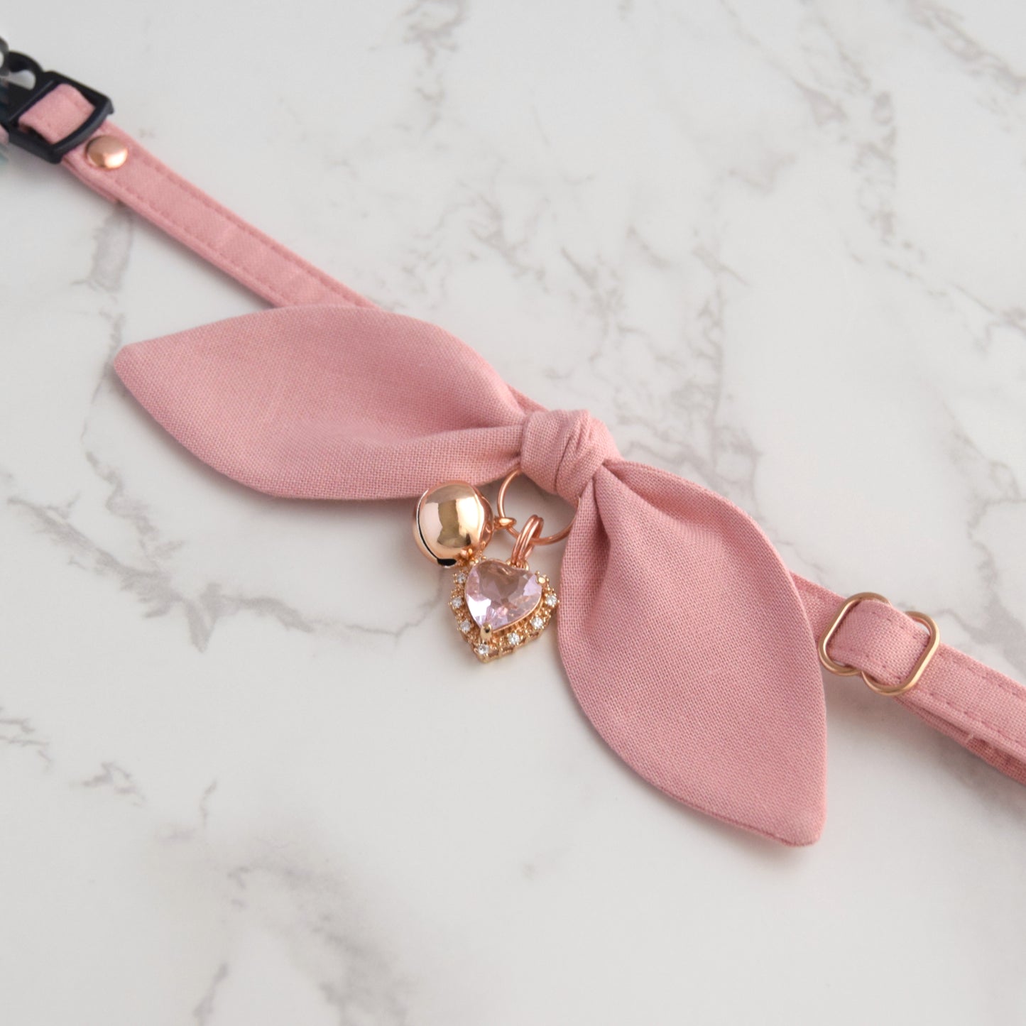 Dusty Pink Cat Collar with Charm