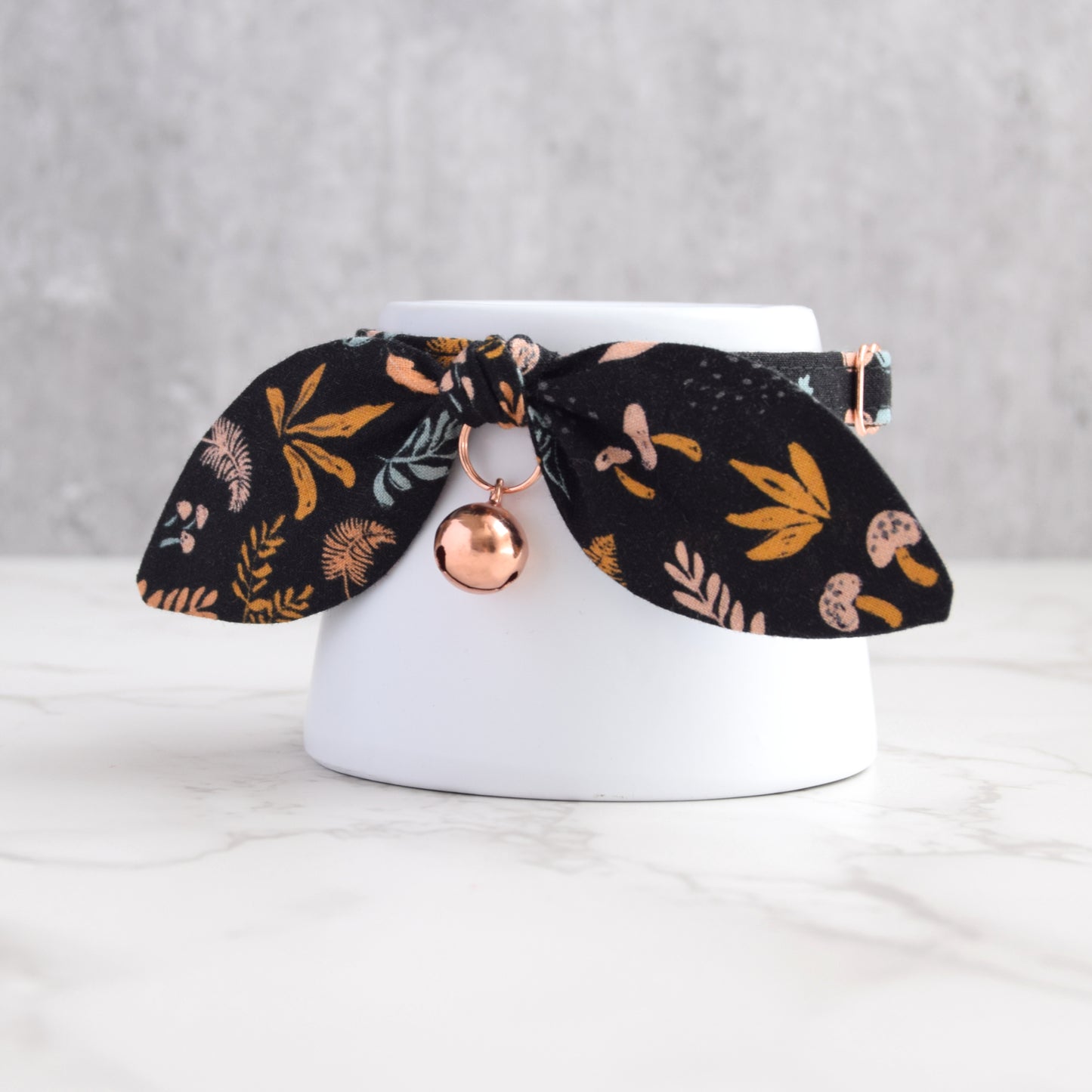 Black Woodland Bow Cat Collar