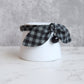 Black and Gray Plaid Bow Cat Collar