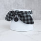 Black and Gray Plaid Bow Cat Collar