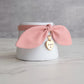 Dusty Pink Bow Collar with Tag
