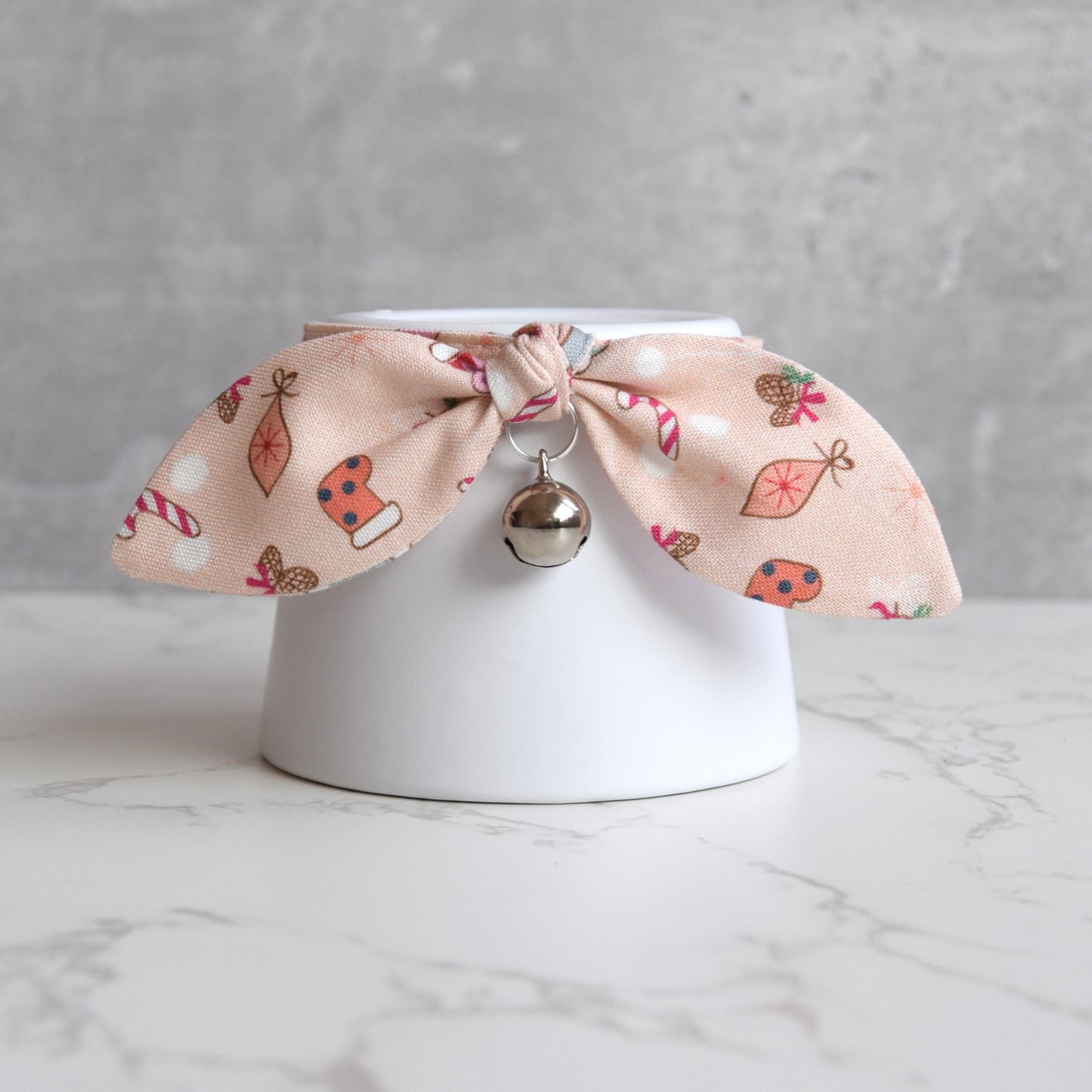 Pink Christmas Bow Cat Collar