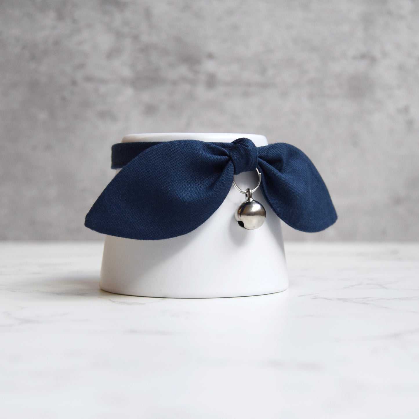 Navy Blue Bow Cat Collar