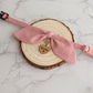 Dusty Pink Bow Collar with Tag