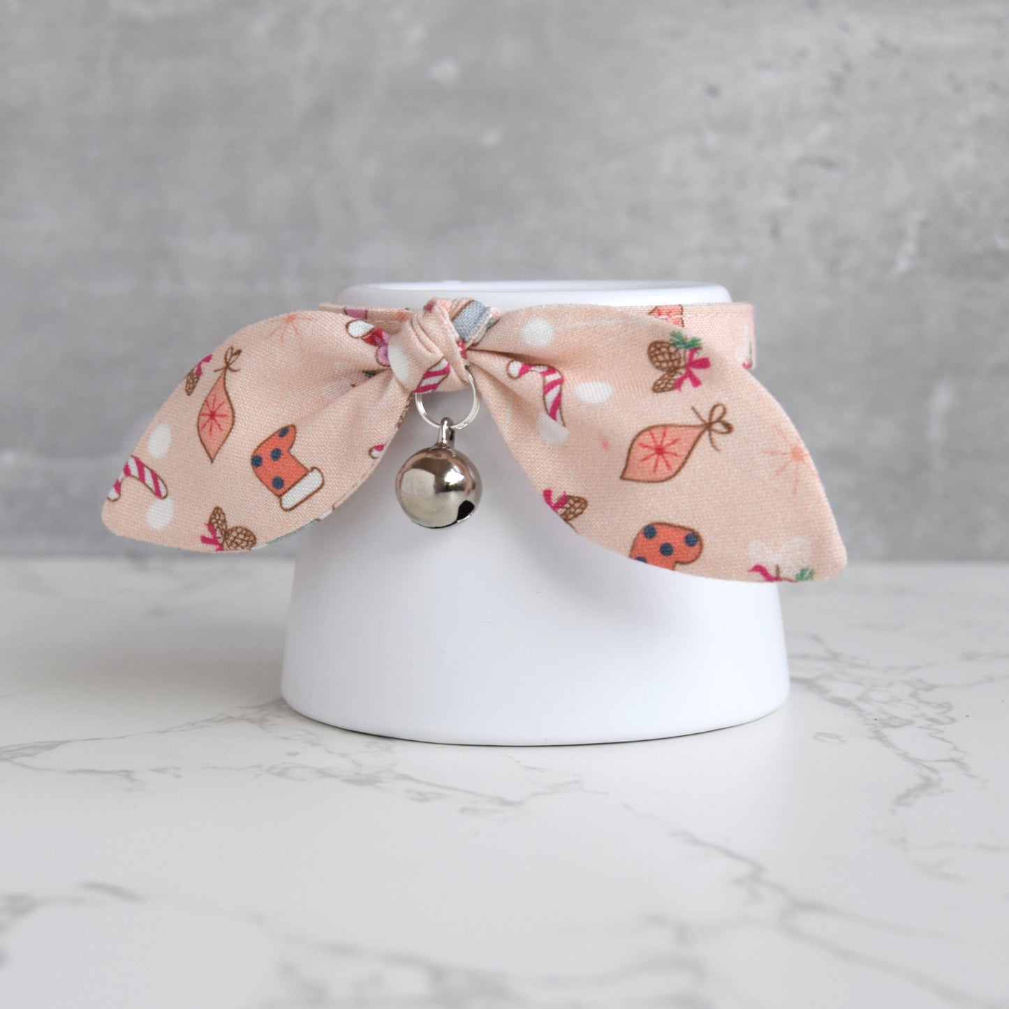 Pink Christmas Bow Cat Collar