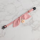 Dusty Pink Bow Collar with Tag